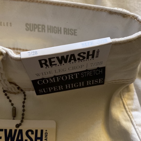 🐥🌷Wide Leg Raw Hem Jeans Size 7/28 - Picture 7 of 7